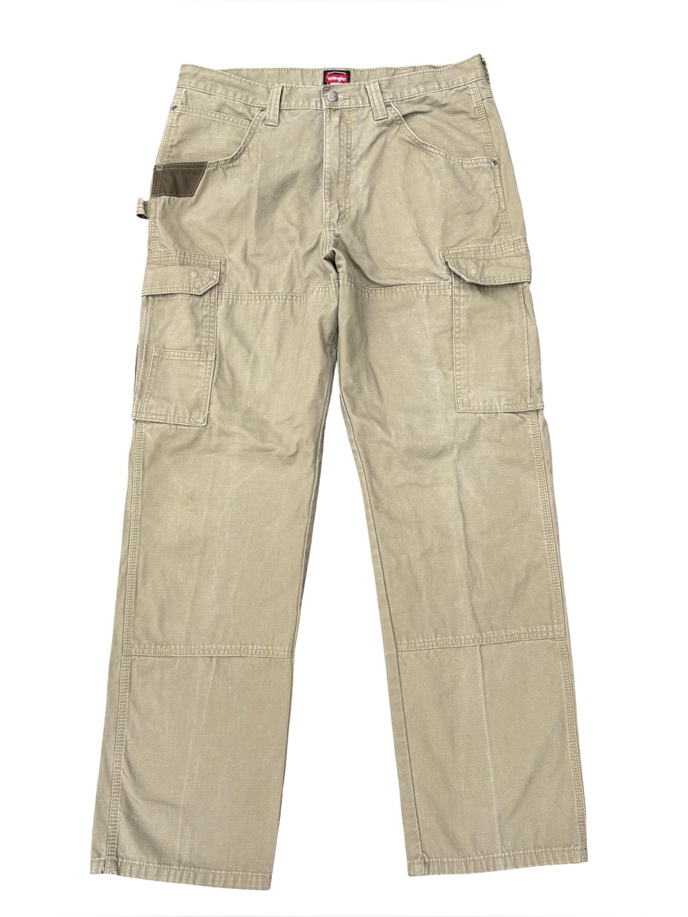 Wrangler Workwear Heavy Duty Canvas Ripstop Cargo Pants - Khaki Tan 36x34